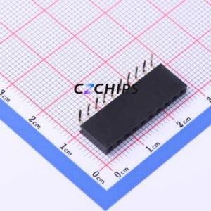 KH-2.54FH90-1X10P-H8.5 Pin Socket Bent Lead Through Hole,P=2.54mm Connector 1x10P 2.54mm Square Hole Right Angle Insert - Product Image 1