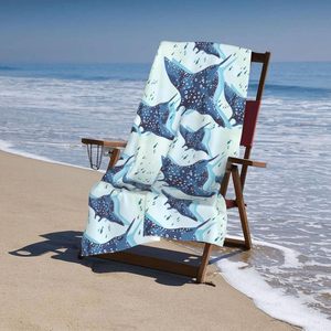 New style Cool Blue Quick Dry Beach <b>Towel</b> Soft <b>Bath</b> <b>Towels</b> with Stingray Fish Design Personalized Sandproof Bathroom <b>Towels</b> - Product Image 3