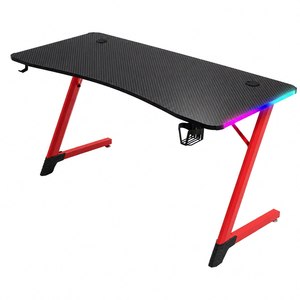 Bureau de jeu électrique RGB en fibre de carbone avec réglage en hauteur, bureau d'ordinateur de jeu motorisé pour salles d'e-sport - Product Image 1