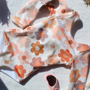 Biểu Tượng Tùy Chỉnh Cô Gái Bodysuit Đảo Ngược Hoa Đồ Bơi Teen Tween Bikini UV Quần Áo Trẻ Em Hawaii Tắm Phù Hợp Với Upf50 + - Product Image 5