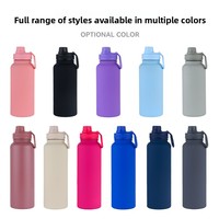 Botol Termos Stainless Steel 350ml Gaya Amerika, Mulut Lebar, Isolasi Vakum, Portabel, untuk Olahraga Luar Ruangan