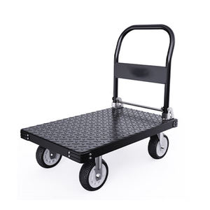 Chariot à plate-forme d'entrepôt de 200kg avec petit chariot plat à main courante pliable à quatre roues pour un transport manuel facile - Product Image 5