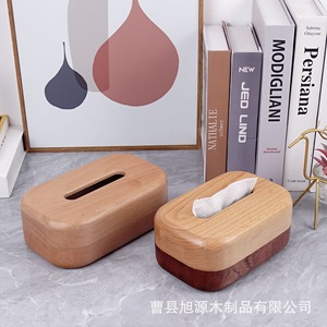 กล่องใส่กระดาษทิชชูไม้ ไม้ซาเปเล่ บีช ทูโทน 18x12x8 ซม. แม่เหล็ก ห้องนั่งเล่น ห้องน้ำ ที่เก็บของ ดึงทิชชูออกได้ - Product Image 3