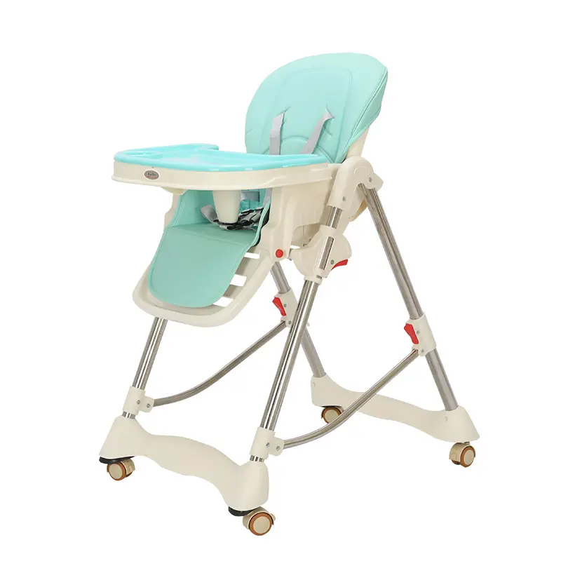 4 en 1 niños bebé plegable tumbarse mecedora silla alta alimentación trona ajustable comedor empujar suministros asiento reclinable