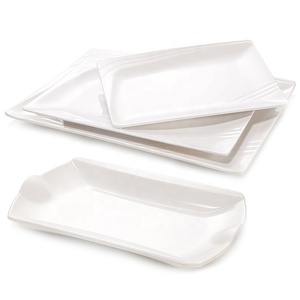 Commercial Restaurant Dinnerware 12 Inch Blank White Rectangular Melamine Charger Plate - Product Image 5