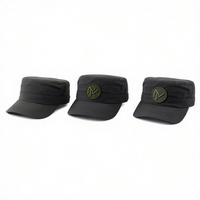 OEM Zwarte 5-Panel Katoenen Pet Unisex Casual Gevoerde Hoed Lente Zomer Effen Kleur Volwassen Maat 56-58CM