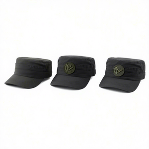 Casquette en coton noire OEM à 5 panneaux, unisexe, décontractée, ajustée, printemps-été, couleur unie, taille adulte 56-58 cm - Product Image 4