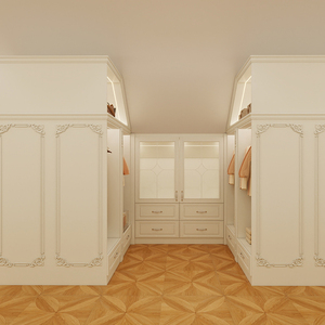Benutzer definierte offene Holz garderobe mit Schreibtisch Moderne Schlafzimmer schränke Großer Lagers chrank für Wohn möbel Schlafzimmer kleidung - Product Image 3