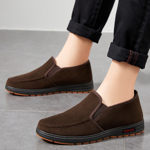 Chaussures de sport pour hommes grandes tailles, transfrontalières, en gros, tissées, respirantes, à enfiler, pour la course et le quotidien, été, couleur unie - Product Image 1