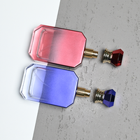 Flacons de parfum octogonaux en verre transparent de qualité supérieure, 30/50/100 ml, avec bouchon rond marbré, parfum, service OEM