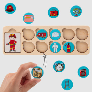 Jeu de tri d'activités professionnelles en bois CPC CE pour enfants, puzzle d'outils de carrière, pompier, médecin, jeu de société cognitif pour tout-petits - Product Image 5