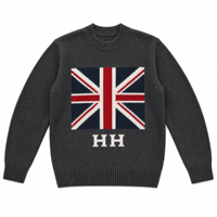 Set Sweater Rajut Bergaris untuk Pemilik Hewan Peliharaan dan Anjing, Desain Kustom ODM OEM Grosir, Motif Bendera Union Jack