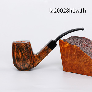Bent Type Briarwood Tobacco Pipe With Vulcanized Rubber Mouthpiece Handmade Solid Wood Pipe Zhejiang Origin - Product Image 1