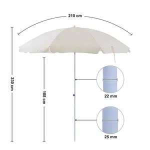 Wholesale Custom Cheap Promotional UV Protection White Portable Beach Parasols Outdoor Sun Beach Umbrellas With Logo Prints