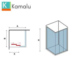 Kamalu KP3000S con apertura scorrevole cabina doccia 90x120 altezza 180 cm moderna senza cornice in acciaio inox porta pieghevole per il bagno - Product Image 6