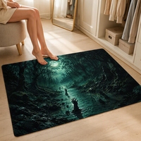 Tapis moderne lavable en polyester, motif main de zombie, velours synthétique, pour la maison et les fêtes d'Halloween