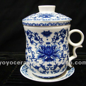 Juego <span class=keywords><strong>de</strong></span> 4 <span class=keywords><strong>Tazas</strong></span> <span class=keywords><strong>de</strong></span> Té <span class=keywords><strong>de</strong></span> <span class=keywords><strong>Porcelana</strong></span> <span class=keywords><strong>China</strong></span> Antigua con Tapa, Filtro y Platillo - Product Image 6
