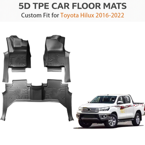Alfombrillas de Coche TPE Personalizadas para Toyota Hilux LHD 2016-2022 |   Tapetes para Piso Impermeables para Todo Clima, Juego Completo, OEM de Fábrica - Product Image 2