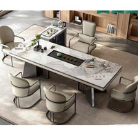 Juego de Mesa de Té de Estilo Chino de Lujo, de Madera, Altura Ajustable, Fácil de Montar, Moderno y Minimalista, con Sillas para el Hogar, la Oficina o el Té Kung Fu