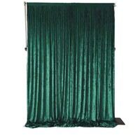 Décoration de fond de rideau en velours vert uni semi-ombrant, style moderne et minimaliste, pour banquet de mariage 2025