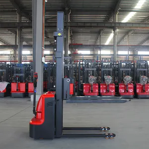Electric Powered 1 Tons 1.5 Ton 2.5 Ton Full Electric Pallet Jack Truck Stacker With CE Lift 3.5m Walking Forklift Stacker