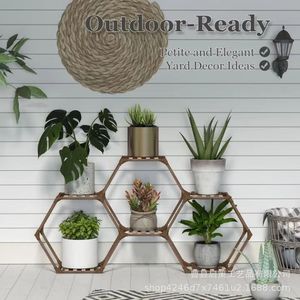 Multi-Purpose Geometric <b>Shelf</b> Wood Freestanding Home Decor Living Room Display <b>Rack</b> - Product Image 4