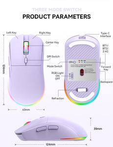 Rgb Gaming <b>Mouse</b> 1000 hz Polling Rate ultra Lightweight Gaming <b>Mouse</b> Optical bluetooth Wireless <b>Mouse</b> - Product Image 2