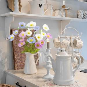 High Quality 3 Heads Artificial Silk Anemone Flower Poppy Flocked Stem Foldable for Wedding Home Decoration Table Centerpiece - Product Image 3