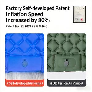 Colchón <span class=keywords><strong>Inflable</strong></span> Ligero para Camping con Válvula de Aire Unidireccional, Colchoneta Portátil con Almohada para Tienda de Campaña y Senderismo - Product Image 4