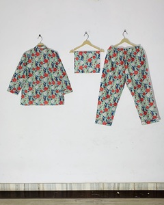 Ensemble de pyjama artisanal imprimé à la main pour femme, prêt à offrir, prix de gros - Product Image 3
