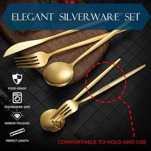 Juegos de Cubiertos de Acero Inoxidable al por Mayor de Portugal, Juegos de Cubiertos Modernos con Cuchillo, Tenedor y Cuchara para Postre, para Bodas, Restaurantes y Hoteles - Product Image 4