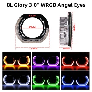 SANVI New Model RGB LED Angel Eyes Projector Lens White Yellow & Colorful Ring Light Shrouds 12V Car Accessories - Product Image 3