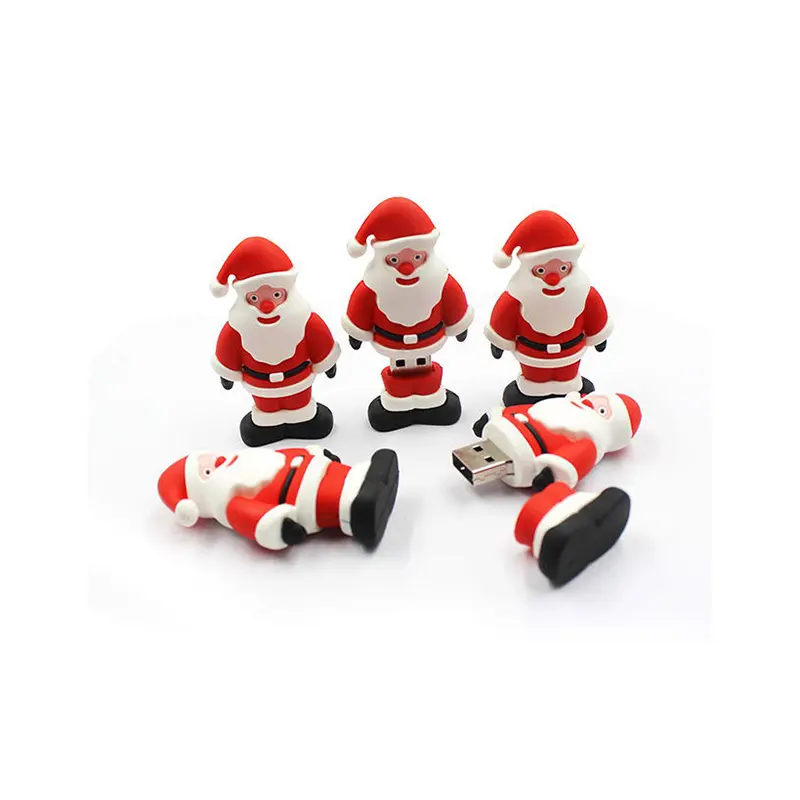 Flash Drive Usb Pvc Plastik, Hadiah Promosi Santa Claus Bentuk 2d untuk Windows Komputer Hadiah Natal Murah 8Gb Pendrive