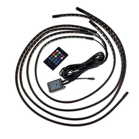 Lumière LED néon pour l'ambiance de la voiture, contrôle par application/télécommande/voix, bande lumineuse flexible RGB pour voiture, 12 LED, 12V 5V USB, lumière d'ambiance