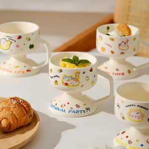 แก้วเซรามิกสไตล์ตะวันออกกลาง ดีไซน์นอร์ดิก 201-300 มล. ใช้ซ้ำได้ ปลอดภัยสำหรับอาหาร เป็นมิตรต่อสิ่งแวดล้อม สำหรับชา กาแฟ น้ำ เบียร์ และของหวาน - Product Image 4