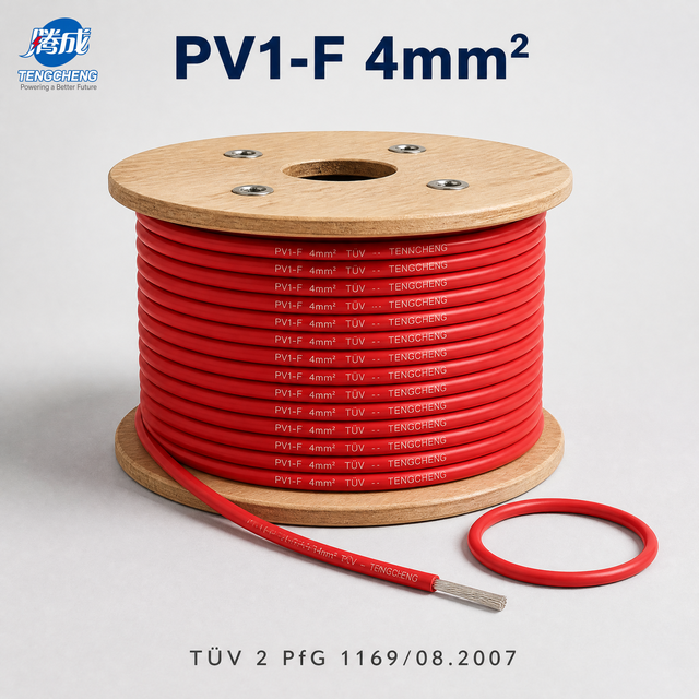 Tinned Copper DC Multi Stranded PV1-F 4mm 6mm High Voltage Solar Cable for Power Station with XLPE Insulation 55A Rated Current