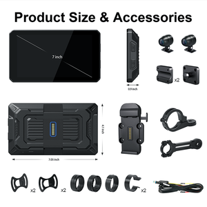 Carabc 7 inch xe máy Carplay GPS navigation màn hình Moto Android tự động cảm ứng hiển thị nhanh chóng dễ dàng loại bỏ Chống Trộm - Product Image 6