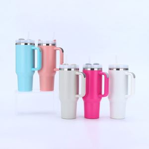 Promotion Business Gift Hot Selling High Quality Eco-Friendly 30oz Stainless Steel Travel <b>Mug</b> Handle Straw 40oz Outdoor Coffee - Product Image 4