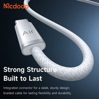 Cable Mcdodo 122/132 de 1.2m, USB-A a USB-C, Ultra Delgado, con Trenzado de Nailon y Aleación de Aluminio, Carga Rápida de 480Mbps, con LED