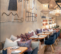 Chaises en tissu modernes très vendues pour restaurants, avec table en bois pour cafés et restaurants décontractés