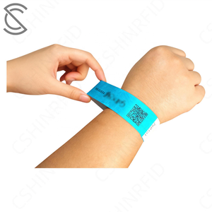Bracelet en papier jetable personnalisé avec code QR variable imprimé, NFC RFID ISO14443A, étanche, pour paiement d'événements et prépayé - Product Image 3