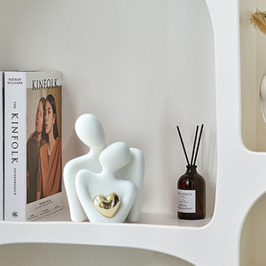 Statua Moderna Romantica in <span class=keywords><strong>Ceramica</strong></span> di Coppia, <span class=keywords><strong>Scultura</strong></span> Decorativa di Amanti Abbracciati per Casa, Camera da Letto, Feste, Regalo con Stile Artistico - Product Image 2