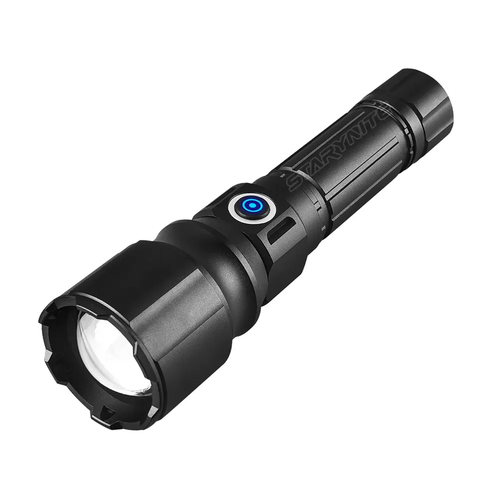 STARYNITE 2022 high power zoomable handheld usb rechargeable tactical 18650 battery led flashlight torch professional