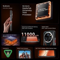 Teléfono Resistente Oukitel WP55 Pro 5G, 16GB+512GB, Cámara de 108MP, Android 15, Mediatek Dimensity 7025 Octa Core, NFC, OTG, 5G, GPS, Smartphone