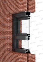 Ventana de aluminio con doble acristalamiento y rotura de puente térmico AS2047 de 2 mm, con mosquitera, a prueba de viento y aislada, para balcón.