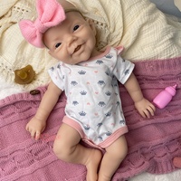 12/18 Zoll handgefertigte Reborn-Puppe mit offenen Augen und Mund, realistische Silikon-Baby-Schlauchpuppe, inklusive Schnuller, mit CE/CPC-Zertifikat