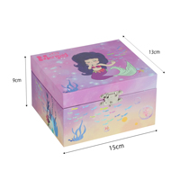 Caja Musical de Sirena Morada con Estampado en Caliente Único de Yiyu, Caja Musical de Papel Ecológica con Manivela y Diseño Simple para Niños