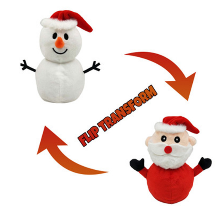 Christmas Flip Doll Double-sided Expression Flip Santa Doll Doll Plush Toy