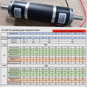 Dual Axis Planetary Dc Reduction Gear Motor 42GP-42ZY High Torque Adjustable 12v/24v for Fan & Boat Use 60rpm Speed - Product Image 6