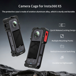 Biểu Tượng Tùy Chỉnh Hợp Kim Nhôm Bảo Vệ Vlogging Máy Ảnh Khung Trường Hợp Kim Loại Máy Ảnh Lồng Máy Ảnh Giàn Khoan Cho Insta360 X5 Phụ Kiện - Product Image 2